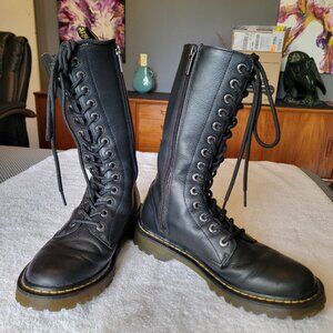 Doc Martens | Luana 14 Eye Combat Boots | Womens US 9 | Black Leather